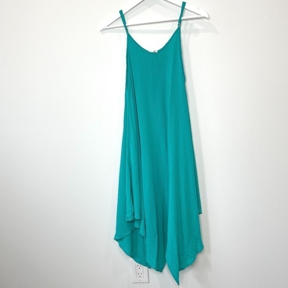 Elan Spaghetti Strap Midi Slip Dress Cover-up In Aqua - Picture 2 of 7